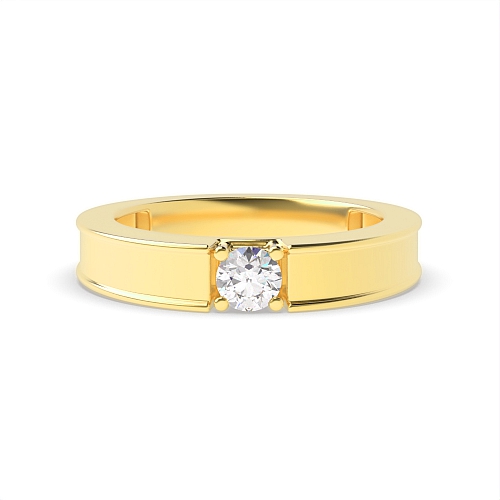 4 Prong Round Yellow Gold Solitare Engagement Rings