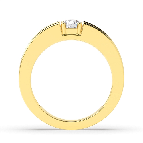 4 Prong Round Yellow Gold Solitare Engagement Rings
