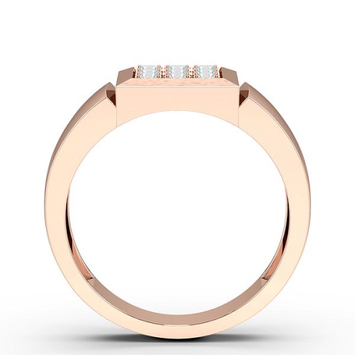Pave Setting Round Rose Gold Solid cluster Diamond Rings