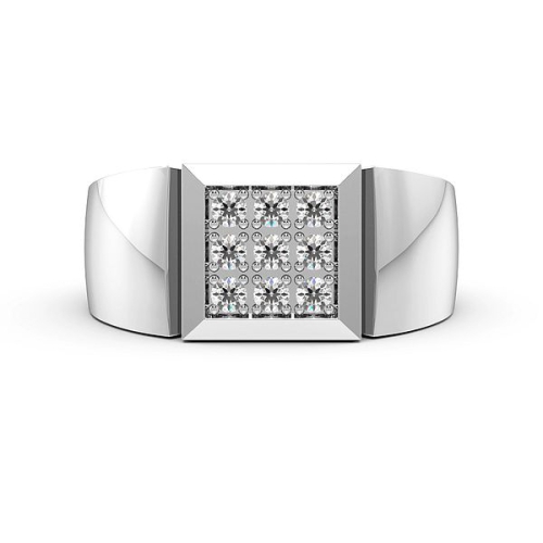 Pave Setting Round Solid cluster Lab Grown Diamond Rings