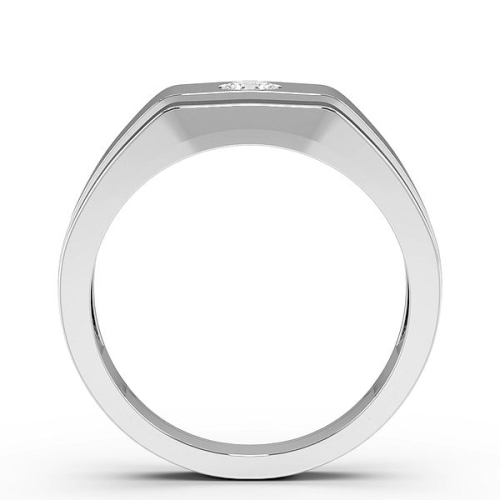 Flush Setting Round Unique Engagement Ring