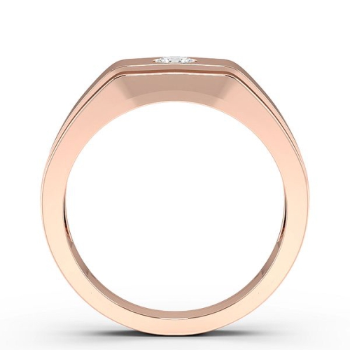 Flush Setting Round Rose Gold Opal Unique Men's Wedding Bands Engagement Rings