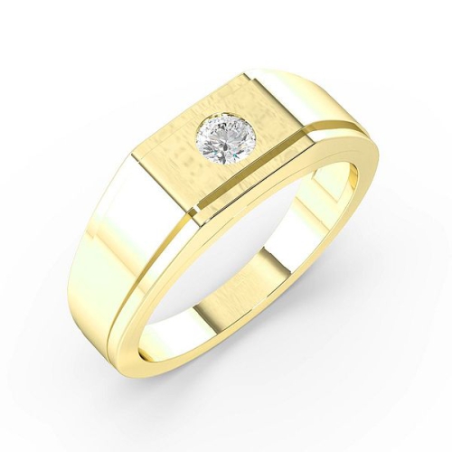 Flush Setting Round Yellow Gold Opal Engagement Rings