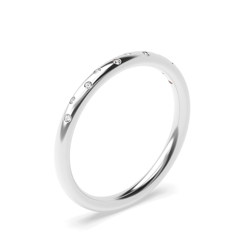 Flush Setting Round Unique Lab Grown Diamond Rings