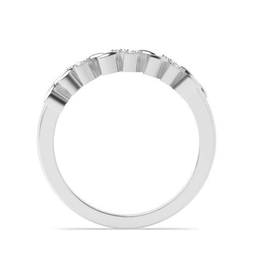 Pave Setting Round Leaf Lab Grown Designer Diamond Ring