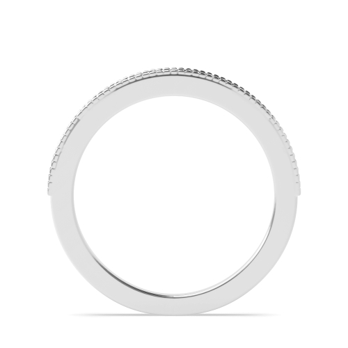 Pave Setting Round Miligrain edge Naturally Mined Eternity Diamond Rings