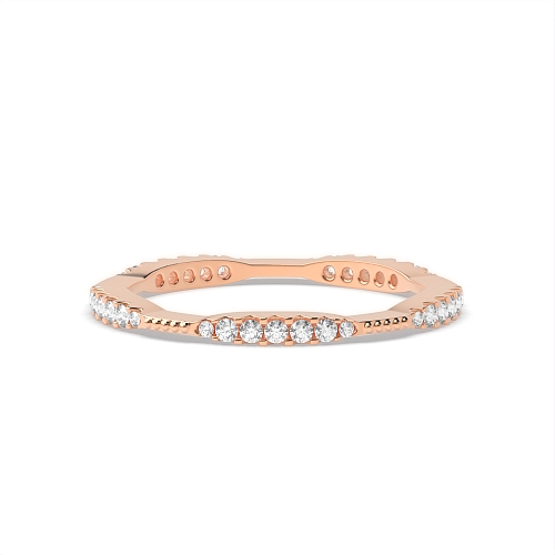 Pave Setting Round Rose Gold Graduating cluster Eternity Diamond Rings