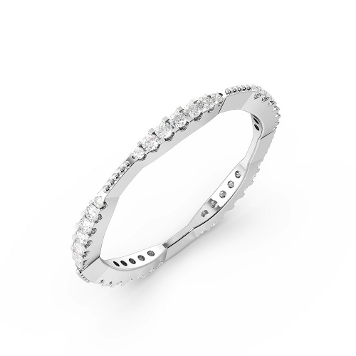 Pave Setting Round White Gold Graduating cluster Full Eternity Diamond Rings
