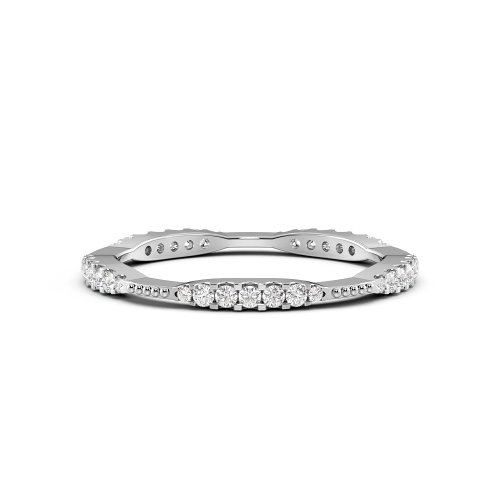 Pave Setting Round White Gold Graduating cluster Full Eternity Diamond Rings