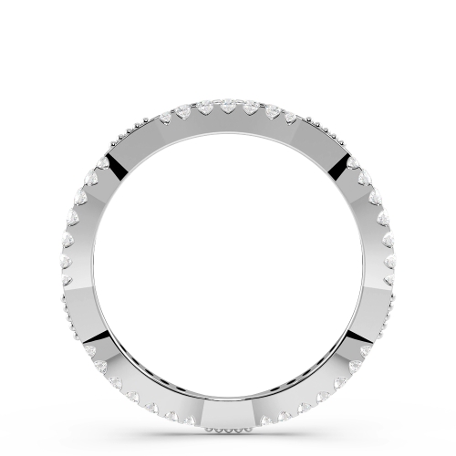 Pave Setting Round White Gold Graduating cluster Full Eternity Diamond Rings