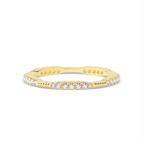 Pave Setting Round Yellow Gold Graduating cluster Eternity Diamond Rings