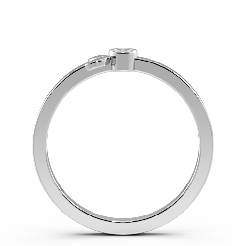 Bezel Setting Round Leaf band Naturally Mined Diamond Rings