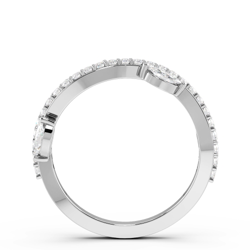 Pave Setting Marquise/Round Modern Full Eternity Diamond Ring