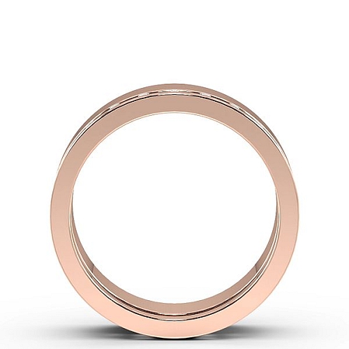Channel Setting Round Rose Gold Offset Eternity Diamond Rings