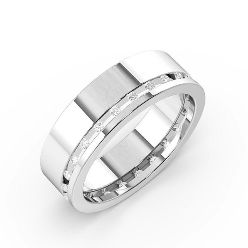 Channel Setting Round offset Eternity Diamond Ring