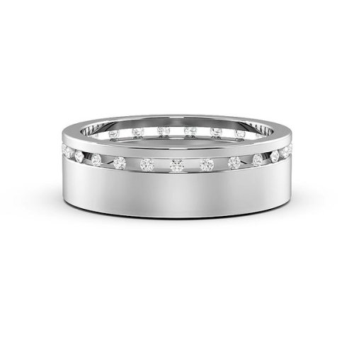 Channel Setting Round offset Eternity Diamond Ring