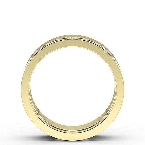 Channel Setting Round Yellow Gold Offset Eternity Diamond Rings