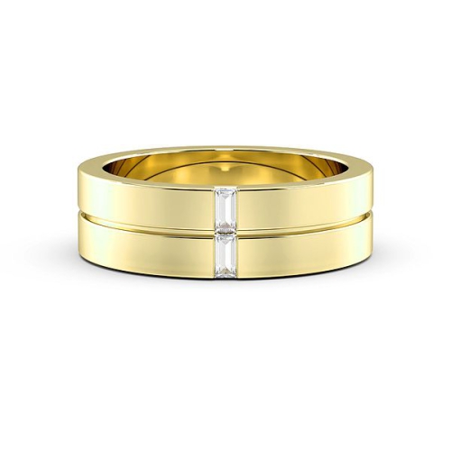 Baguette Channel Set Mens Diamond Wedding Rings (6.0mm)