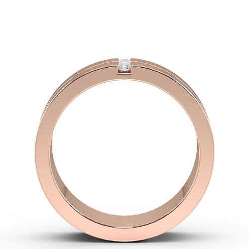 Channel Setting Baguette Rose Gold Two stone Band Diamond Rings