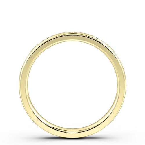 Channel Setting Round Yellow Gold Set of three stone Band Diamond Rings