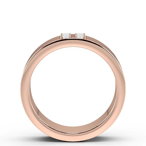 Pave Setting Round Rose Gold Square wedding Band Diamond Rings
