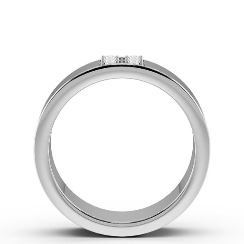 Pave Setting Round White Gold Square wedding Band Diamond Rings