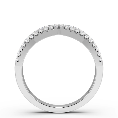Pave Setting Round Crisscross Diamond Rings