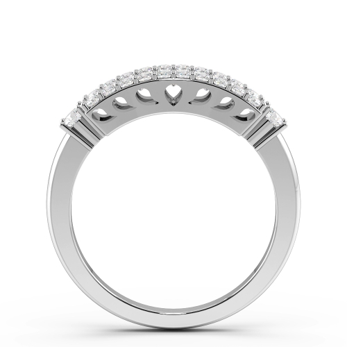 Pave Setting Round/Baguette Unique Diamond Rings