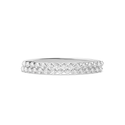 4 Prong Round 2 rows 2.80mm Half Eternity Diamond Rings