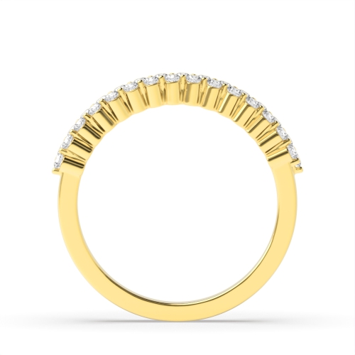 4 Prong Round Yellow Gold 2 rows 2.80mm Eternity Diamond Rings