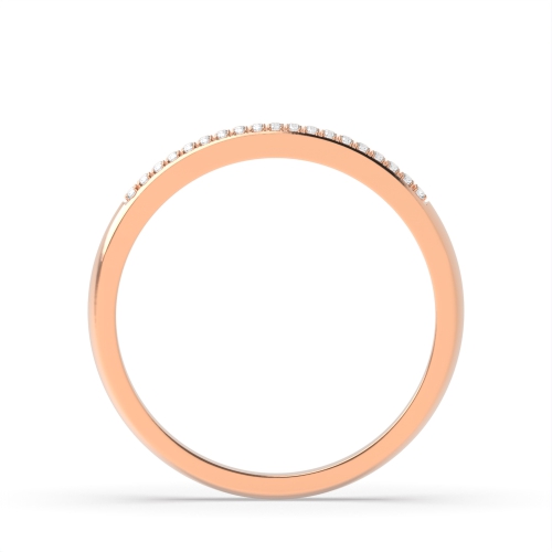 Pave Setting Round Rose Gold 2 row petit Eternity Diamond Rings