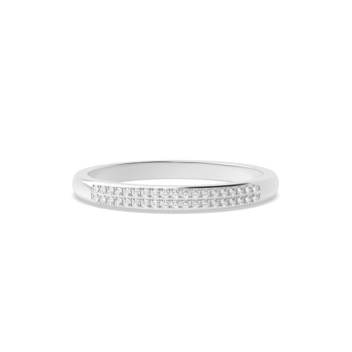 Pave Setting Round 2 row petit Naturally Mined Eternity Diamond Rings