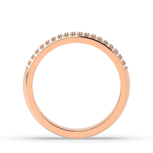 Pave Setting Round Rose Gold 3 row 4.50mm Eternity Diamond Rings