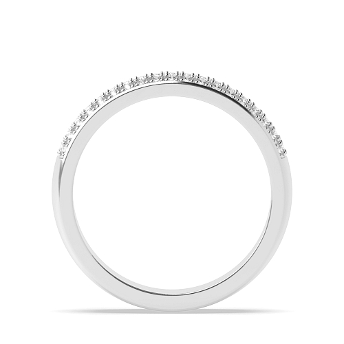 Pave Setting Round 3 row 4.50mm Naturally Mined Eternity Diamond Rings