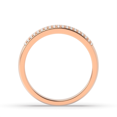 Pave Setting Round Rose Gold 4 row Eternity Diamond Rings