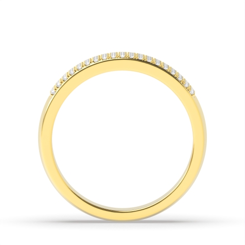 Pave Setting Round Yellow Gold 4 row Eternity Diamond Rings
