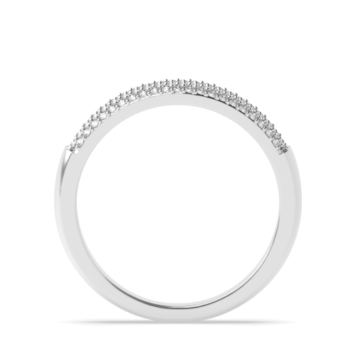 Pave Setting Round Twin band Half Eternity Diamond Rings