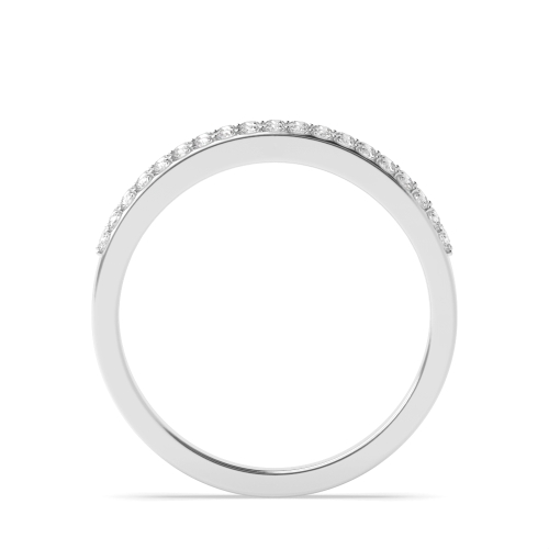 Pave Setting Round 3 row 4.60mm Eternity Diamond Rings