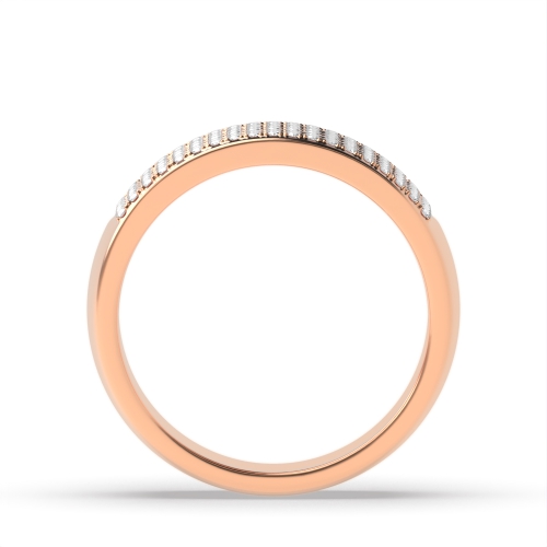 Pave Setting Round Rose Gold Perfection Eternity Diamond Rings