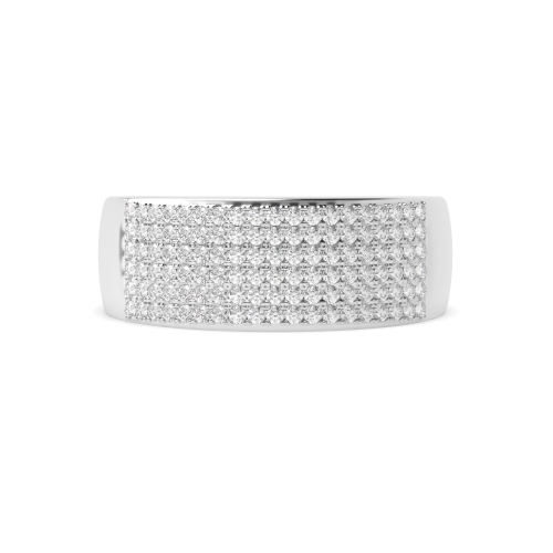 Pave Setting Round Perfection Half Eternity Diamond Rings