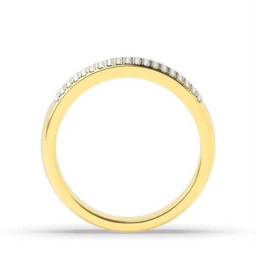 Pave Setting Round Yellow Gold Perfection Eternity Diamond Rings