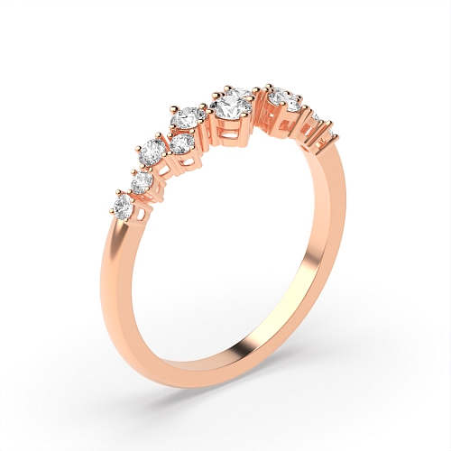 4 Prong Round Rose Gold Abstract Diamond Rings