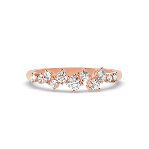 4 Prong Round Rose Gold Abstract Diamond Rings