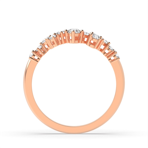 4 Prong Round Rose Gold Abstract Diamond Rings