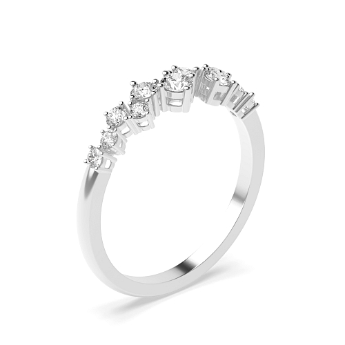 4 Prong Round White Gold Abstract Diamond Rings