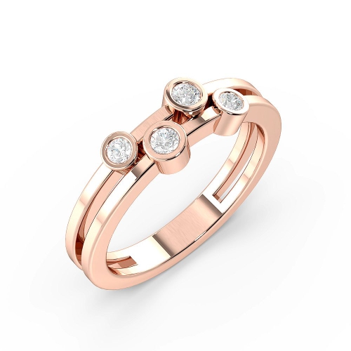 Bezel Setting Round Rose Gold Glorious Unusual Eternity Engagement Rings