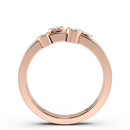 Bezel Setting Round Rose Gold Glorious Unusual Eternity Engagement Rings