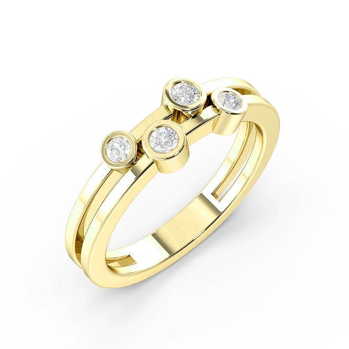 Bezel Setting Round Yellow Gold Glorious Engagement Rings