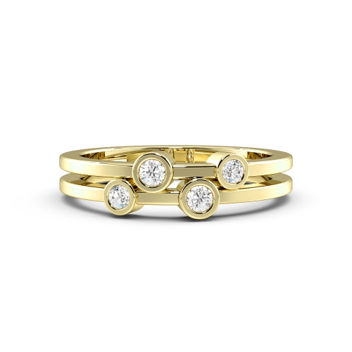 Bezel Setting Round Yellow Gold Glorious Engagement Rings