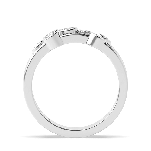 Bezel Setting Round 7 stone Moissanite Engagement Rings